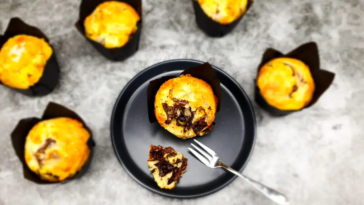 Vanillemuffins met pure chocolade