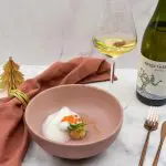 Coquille met proseccoschuim en zalmeitjes