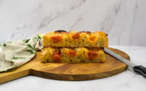 Overnight focaccia caprese