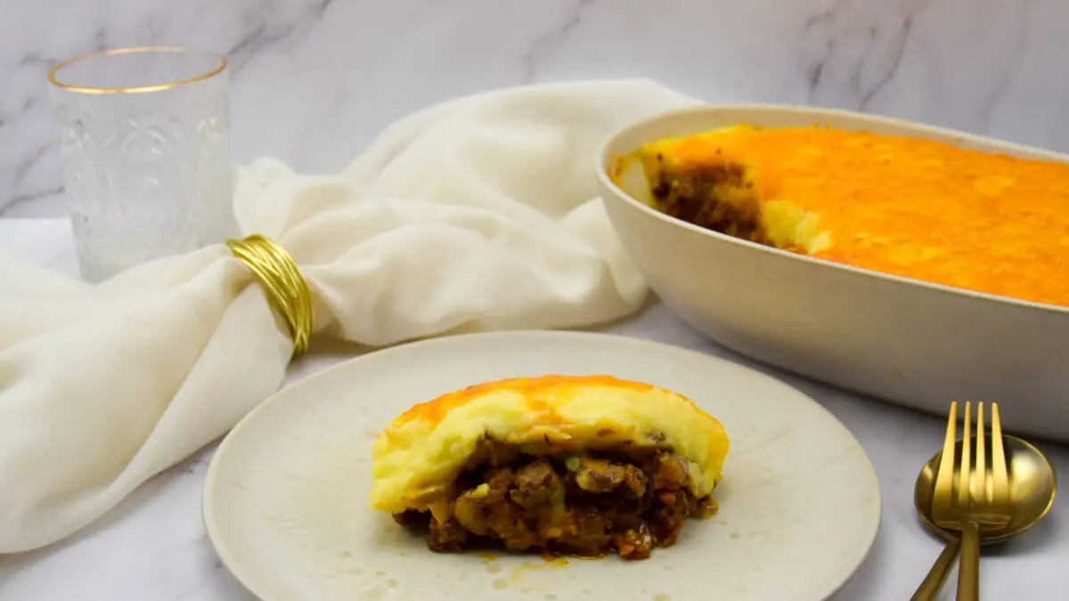 Cottage pie met gehakt en champignons