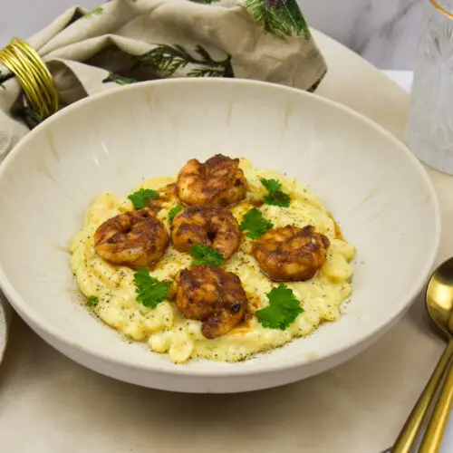 Pasta alfredo met cajun gamba's