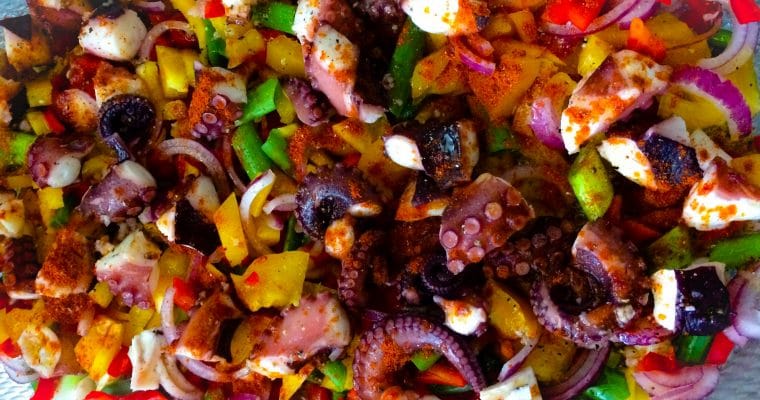 Spaanse octopus salade