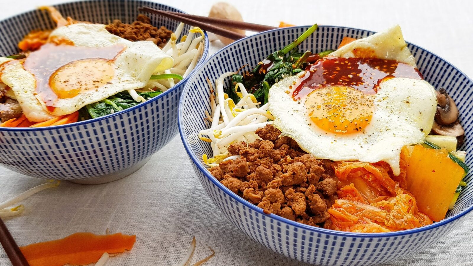 Bibimbap met vegetarisch gehakt