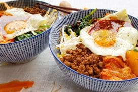 Bibimbap met vegetarisch gehakt