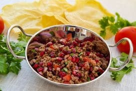 Garam masala gehakt met papadums