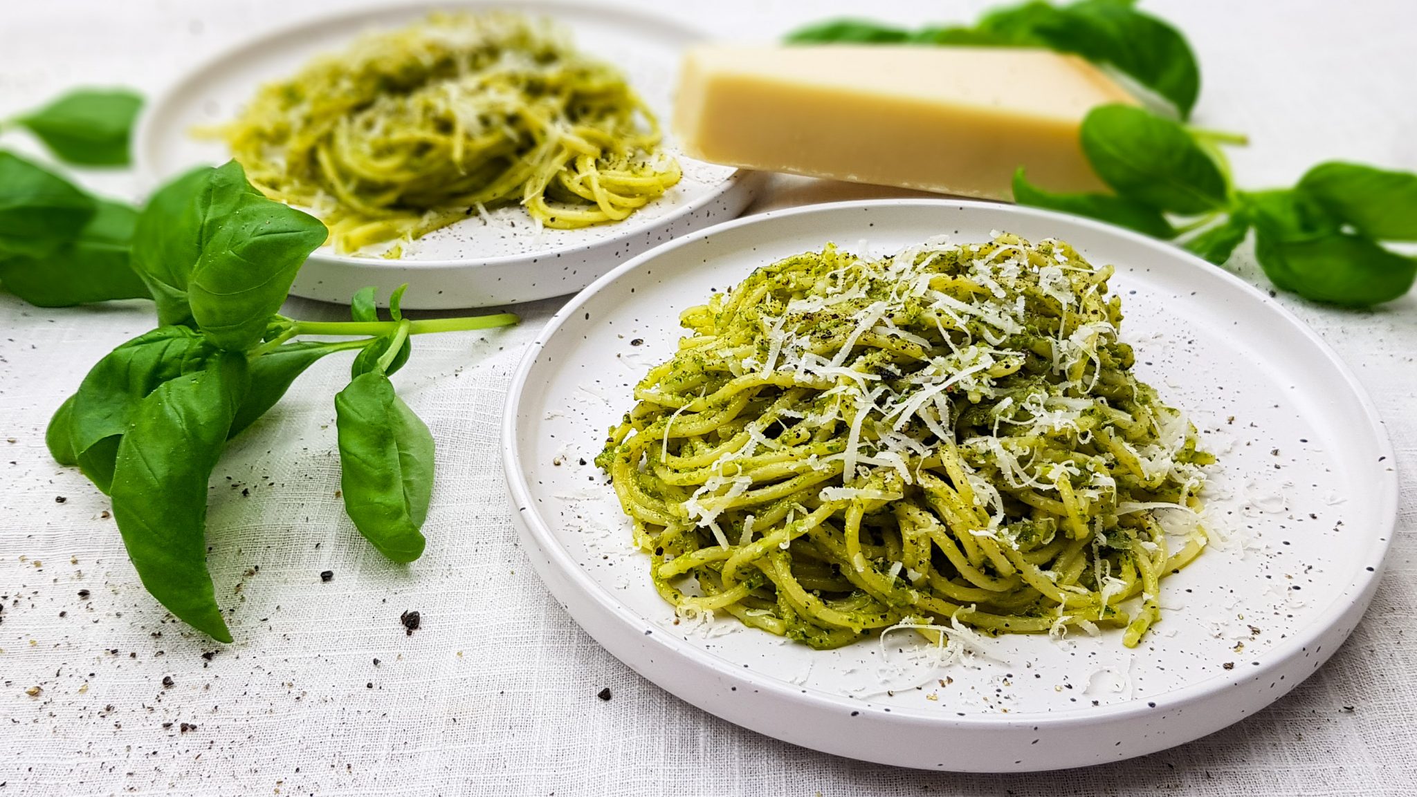 Pasta pesto verde - Pasta met groene pesto