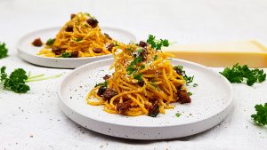 Spaghetti carbonara met chorizo