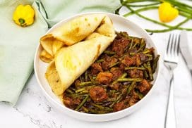 Surinaams zoutvlees met kouseband en roti