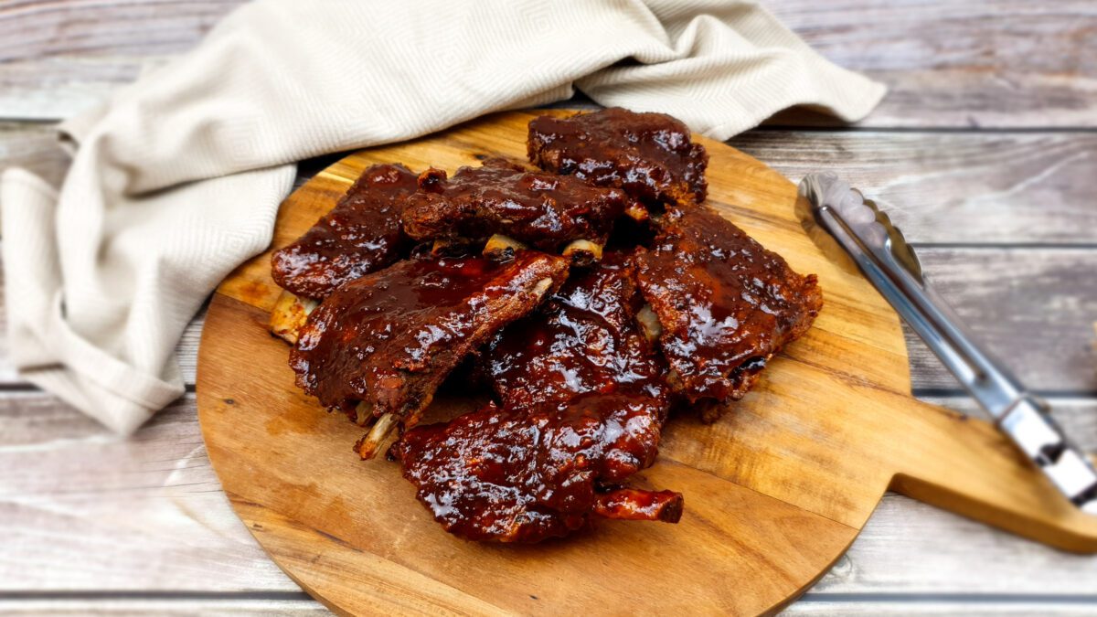 Spareribs uit de oven of van de bbq, gestoofd in cider