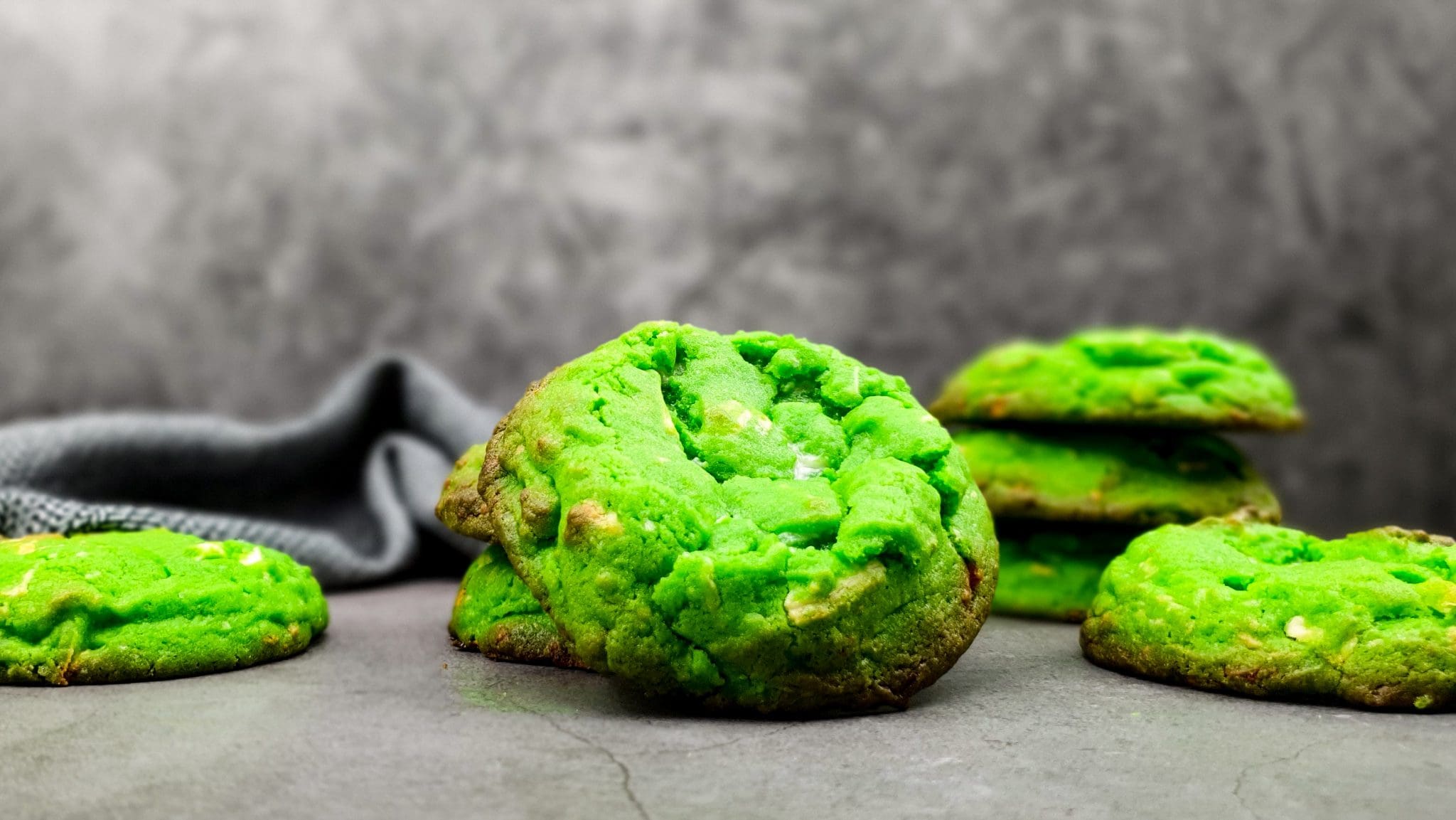 Pandan cookies met witte chocolade