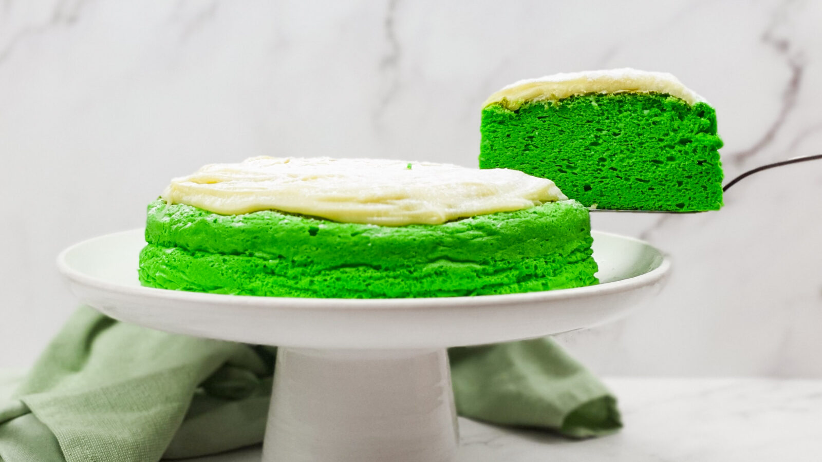 Japanse Pandan cheesecake met witte chocolade