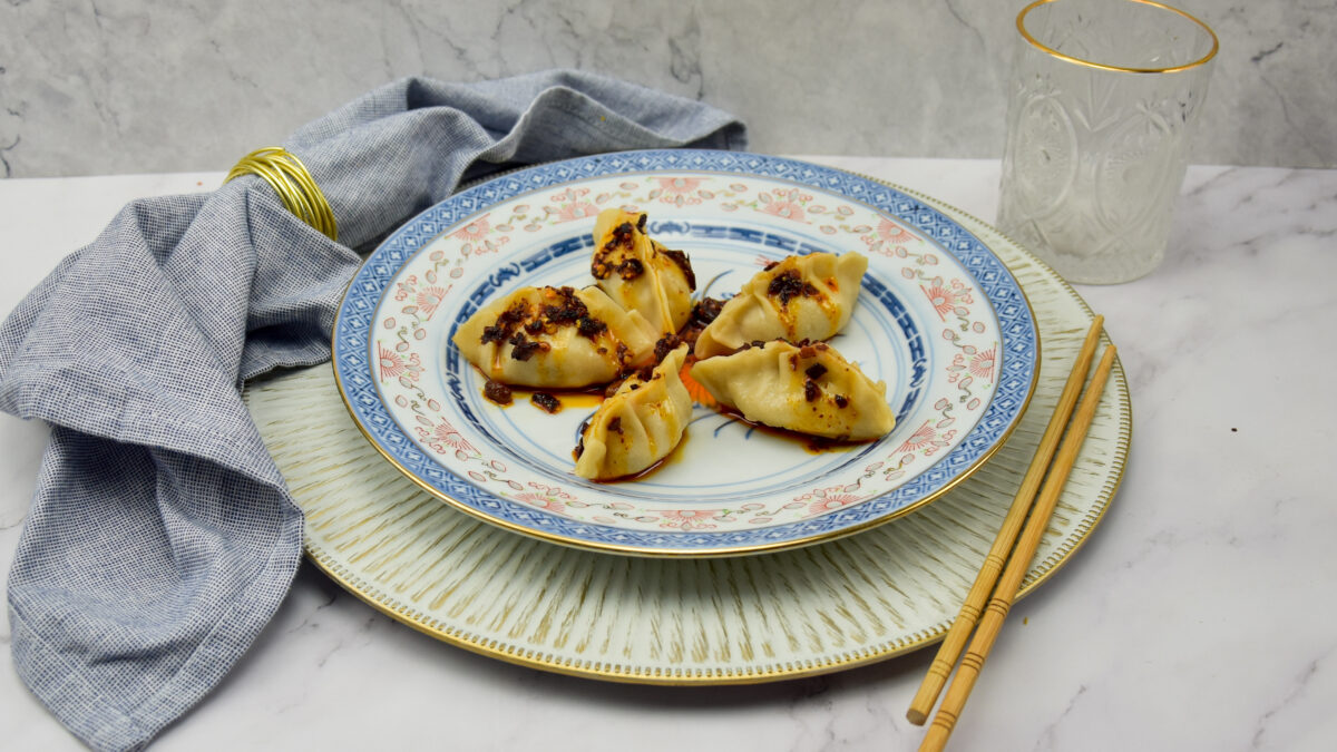 Gyoza met varkensgehakt en miso