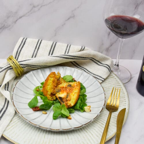 Arancini met aubergine en mozzarella