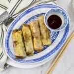 Crispy rijstvel loempia's met geroosterde eend