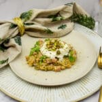 Risotto met mortadella, pistache en burrata