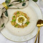 Risotto met mortadella, pistache en burrata