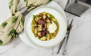 Tagliata di manzo risotto
