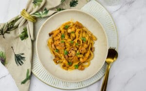 Pasta met octopus en knoflook: Pasta aglio olio con pulpo