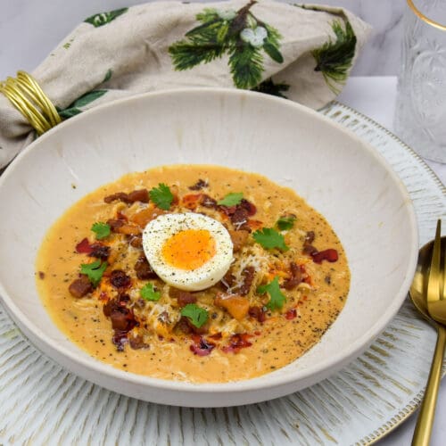Carbonara ramen noodles