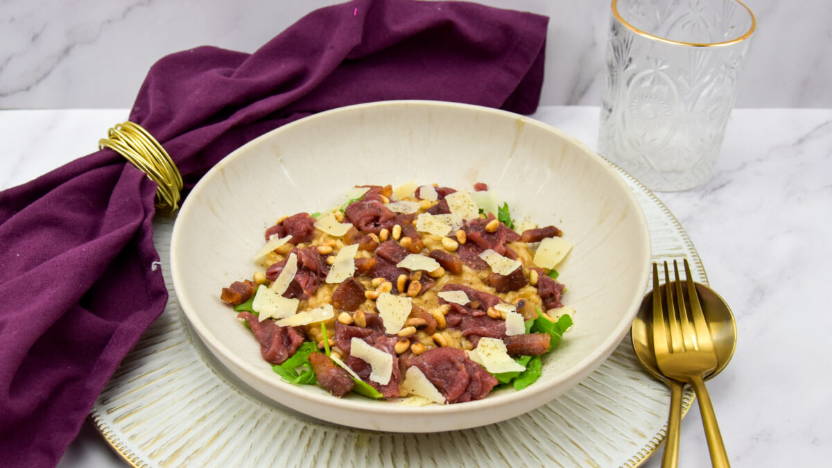 Carpaccio risotto met truffel