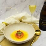 Zalm ceviche met sangria de cava dressing