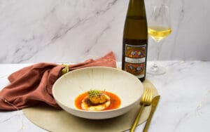 Coquilles met polenta, 'nduja boter en peterselie olie