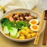 Bisque ramen met gamba's