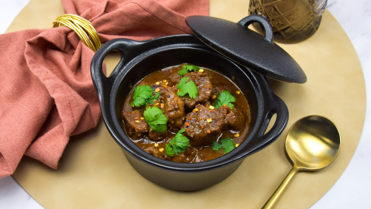 Rode beef curry met bier en kokos