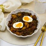 Zoutvlees masala met aardappel en kouseband