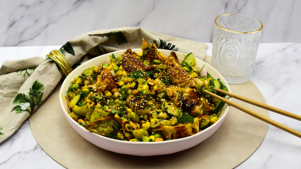 Cripsy gyoza salade