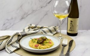 Citrus risotto met coquilles en beurre blanc