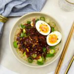 Congee met babi pangang spek