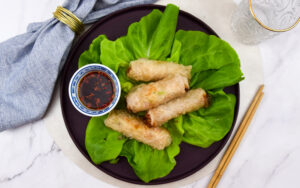 Vietnamese loempia's met gamba's