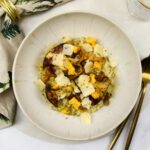 Risotto met paddenstoelen en blauwe cheddarkaas