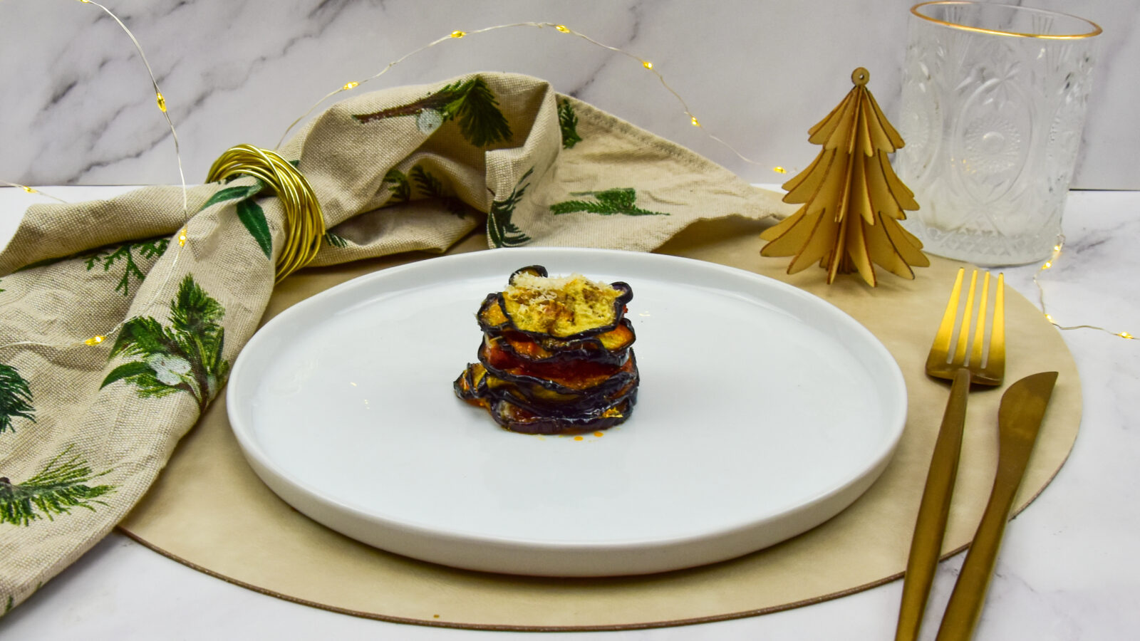 Melanzane Parmigiani torentjes met chorizo en 'nduja