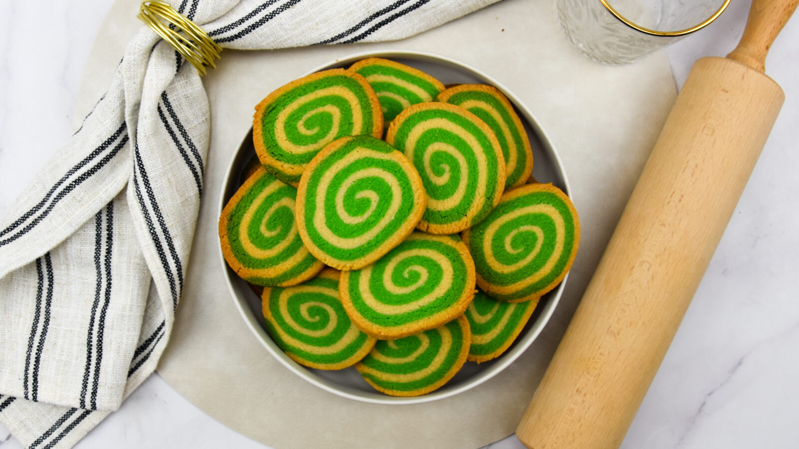 Pandan swirl koekjes
