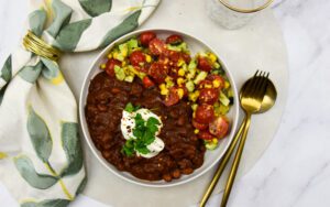 Mole chili con carne met mails salsa