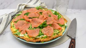 Frittata met asperges en zalm
