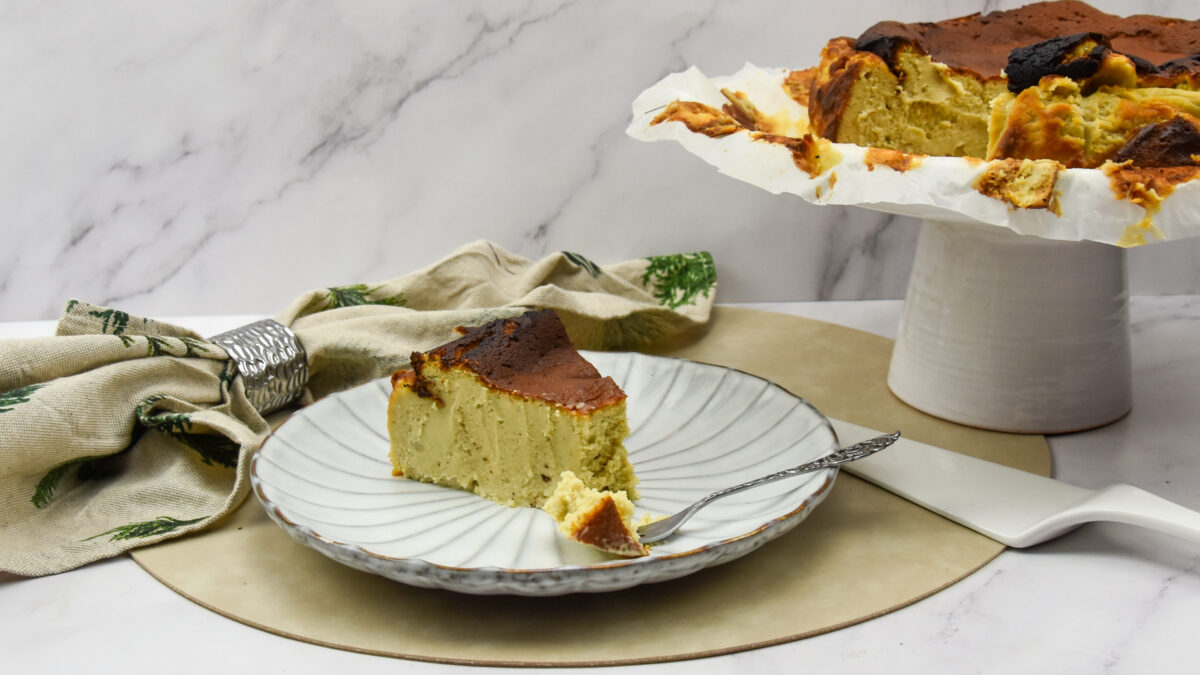 Baskische (burnt) pistache cheesecake