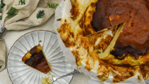 Baskische (burnt) pistache cheesecake