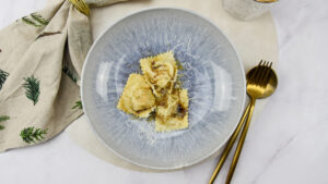Ravioli met gamba's en varkensgehakt