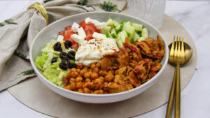 Döner bowl met kikkererwten
