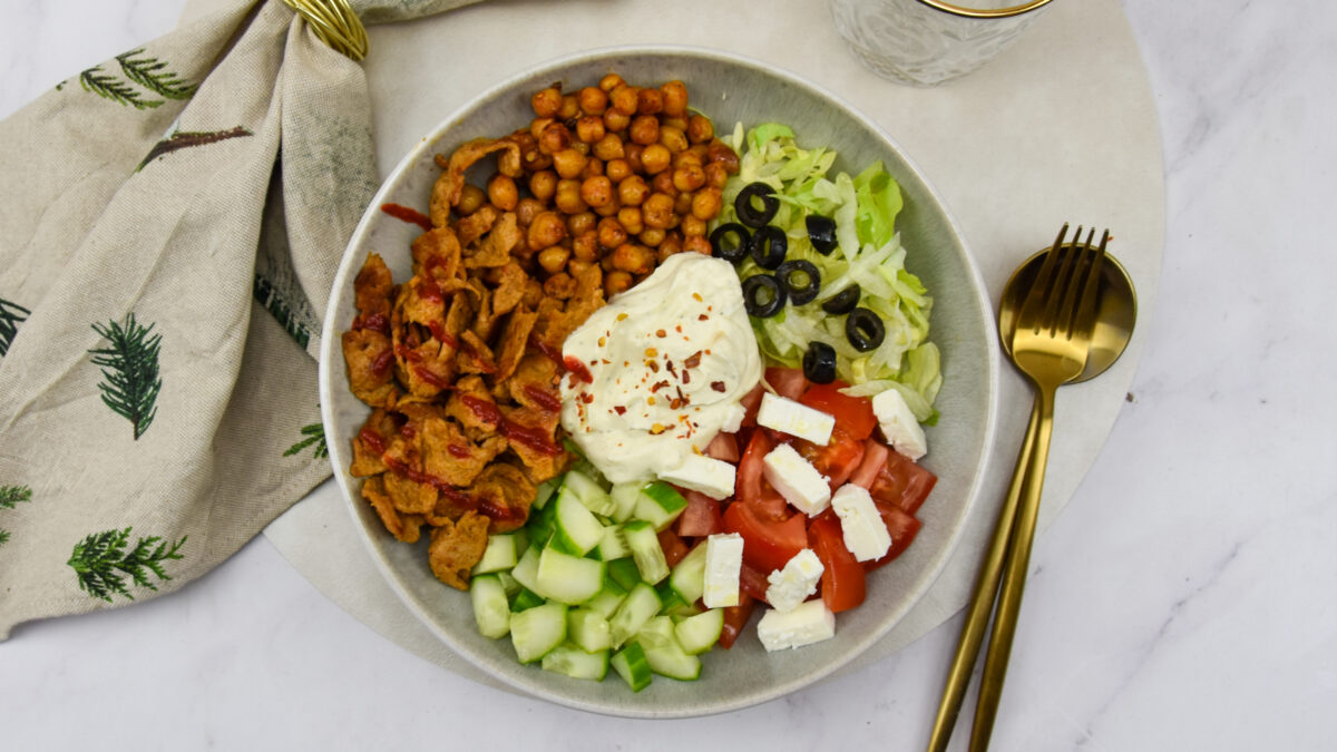 Döner bowl met kikkererwten
