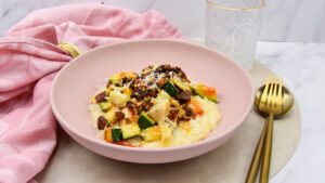 Risotto met chistorra, courgette en artisjokharten
