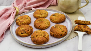 Chocolate chip cookies met gesuikerde pecans