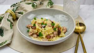 Pasta met salsicce in truffelroomsaus