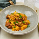 Risotto met chorizo en gebakken appel